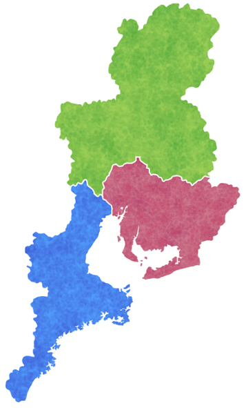 コンクの施工範囲は「愛知県・岐阜県・三重県」