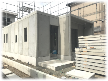 ＰＣパネルの上棟は４日間で行われます